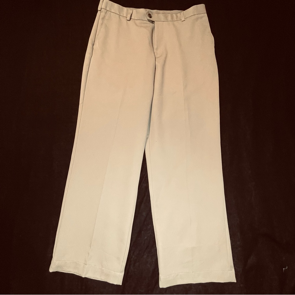 IZOD Golf Pants Mens 36x30 Khaki Performance Straight Leg Office Casual EUC